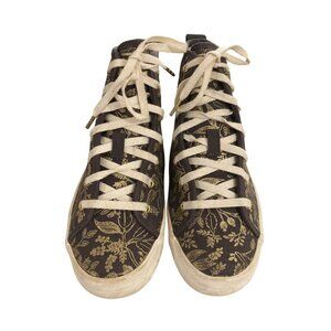 Keds Women's Size 5 Black Gold Hi-Top Floral Canvas Sneakers